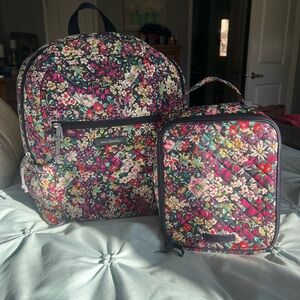 Vera Bradley backpack and lunchbox set